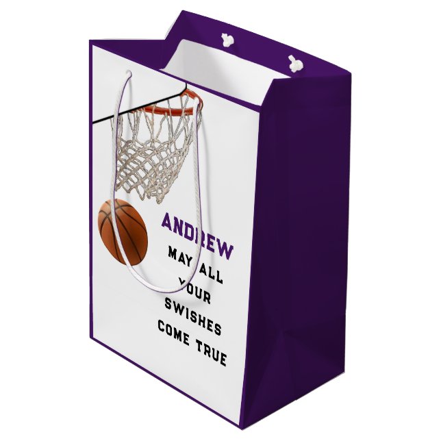 Creative Basketball Medium Gift Bag (Back Angled)