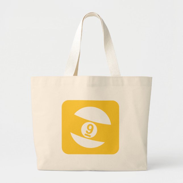 Creative Billiard's Nine Ball Large Tote Bag (Front)