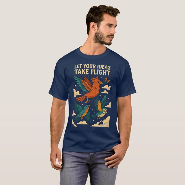 Creative Birds Poster T-Shirt (Front Full)