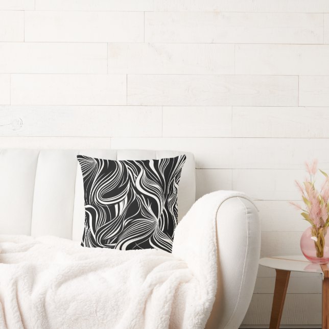 Creative Black and White Seamless Abstracts Cushion (Couch)