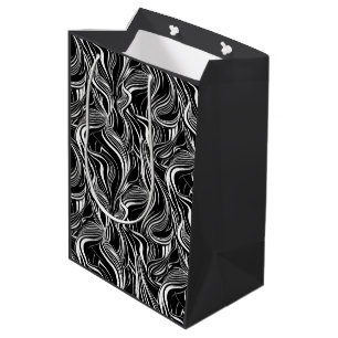Creative Black and White Seamless Abstracts Medium Gift Bag
