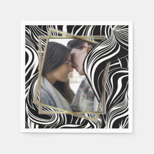 Creative Black and White Seamless Abstracts Napkin