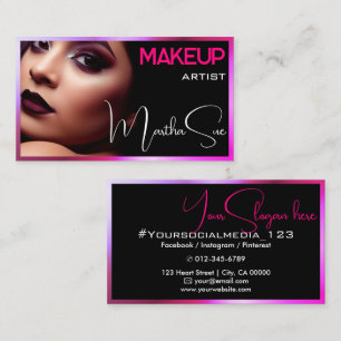 Creative Black Pink Lilac Beauty Photo Image Business Card