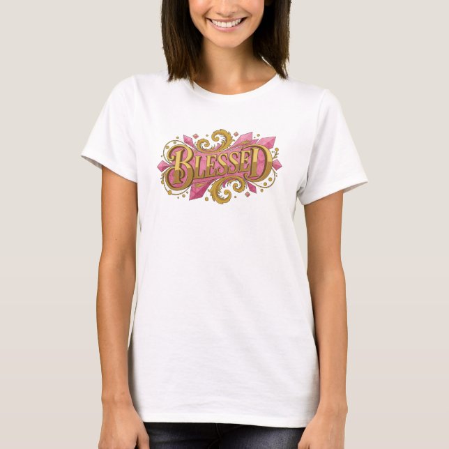 Creative BLESSED 2D Wearable Art T-Shirt (Front)