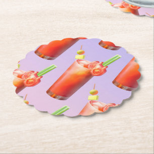 Creative Bloody Mary Cocktail Paper Coaster