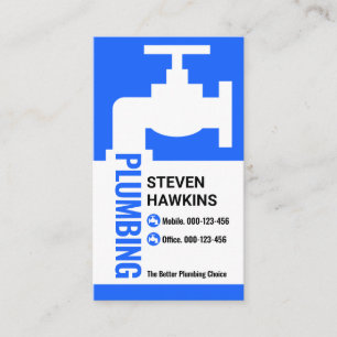 Creative Blue Faucet Plumbing Leak Business Card
