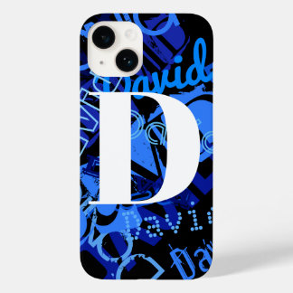 Creative Blue Monogram Case-Mate iPhone 14 Case