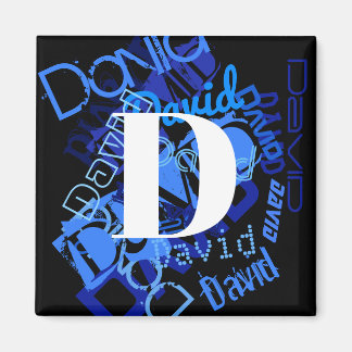Creative Blue Monogram Magnet