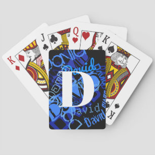 Creative Blue Monogram Playing Cards