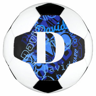 Creative Blue Monogram Soccer Ball