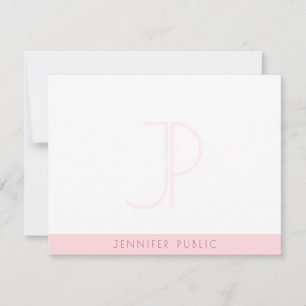 Creative Blush Pink Monogram Modern Minimalist Card