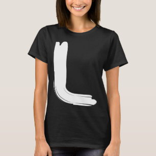 Creative Bold White Letter L Alphabet Marker T-Shirt