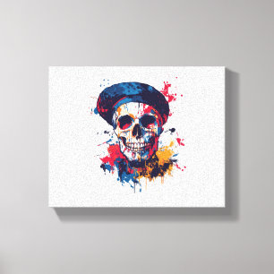 Creative Bones – Funny Artist Skull Canvas Print