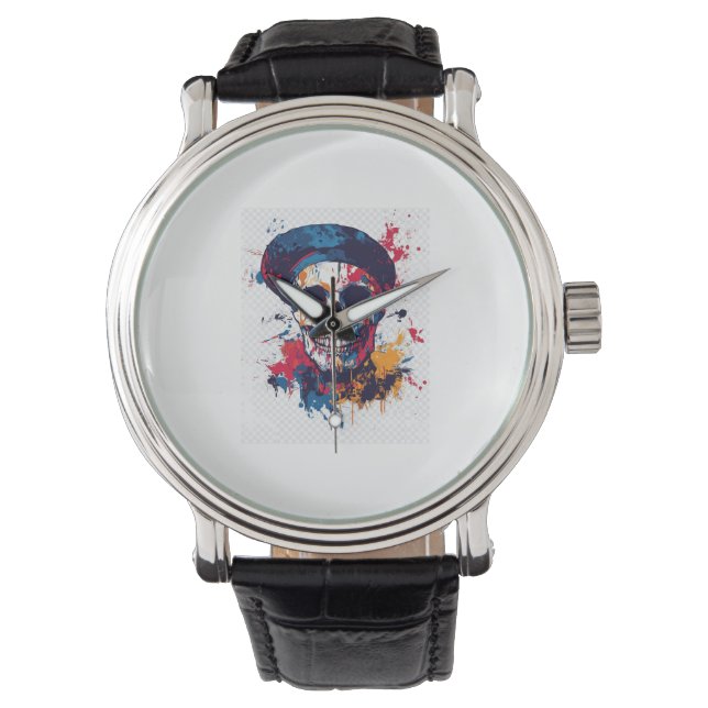 Creative Bones – Funny Artist Skull Watch (Front)