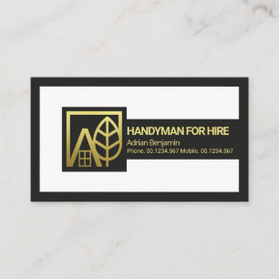 Creative Border Frame Gold Landscape Handyman Business Card