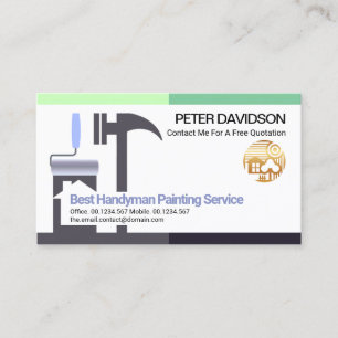 Creative Borders Roller Brush Hammer Home Builder Business Card