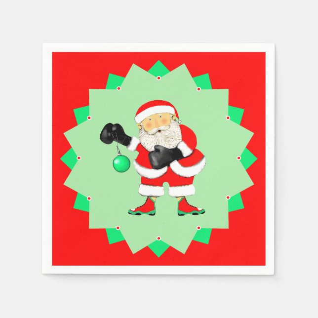 Creative Boxing Christmas Holiday Napkin (Front)