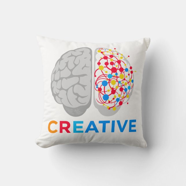 Creative Brain Left Right Hemisphere Cushion (Front)