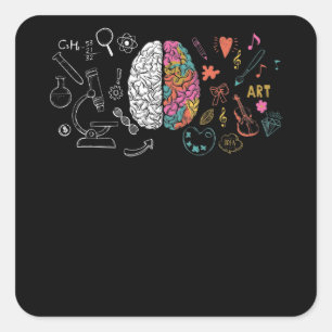 Creative Brain Left Right Square Sticker