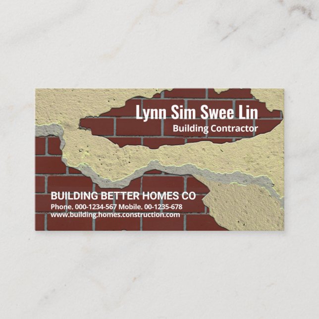 Creative Brickwork Peeling Plaster Business Card (Front)
