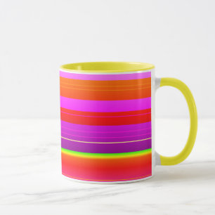 Creative bright red purple artsy striped mug