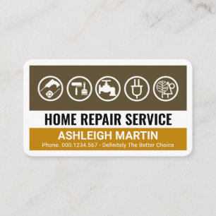 Creative Brown Handyman Tools Layers Business Card