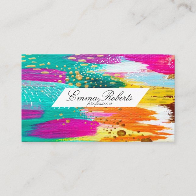 Creative brush stroke clip art business card (Front)