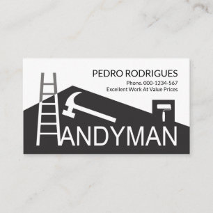 Creative Building Roof Ladder Brush Builder Business Card
