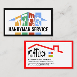 Creative Building Rooftop Handyman Tools Panel Business Card