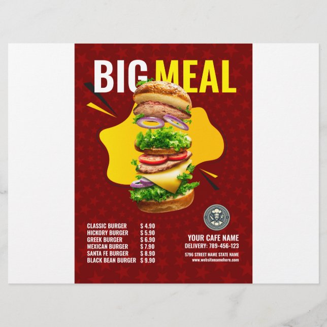 Creative Burger Menu Display Flyer (Back)