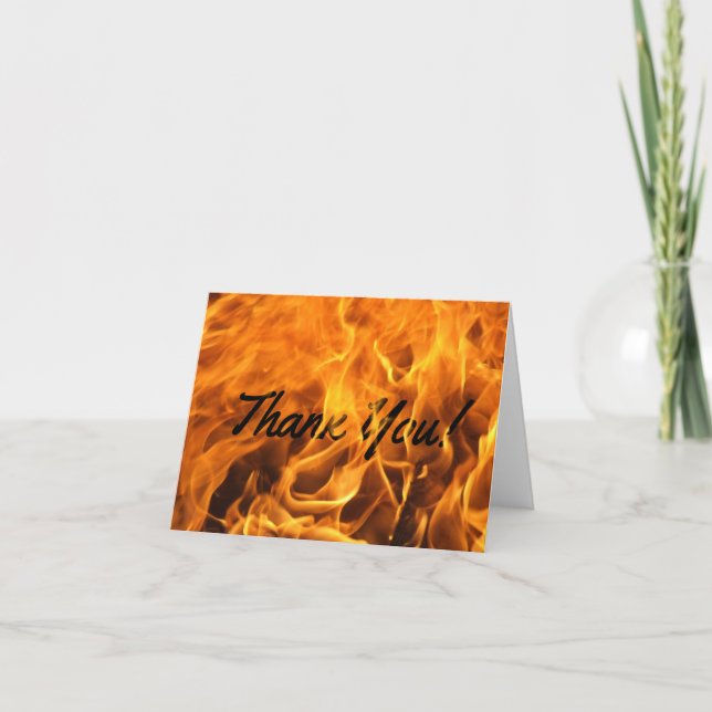 Creative Burning Fire Typography Thank You (Front)