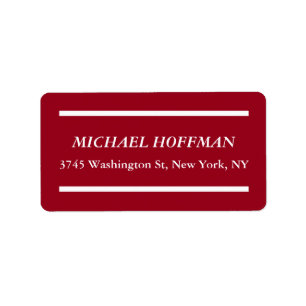 Creative Carmine Red Minimalist Classical Italic Label