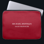Creative Carmine Red Minimalist Classical Italic Laptop Sleeve<br><div class="desc">This template can be customised to meet all personal needs.</div>
