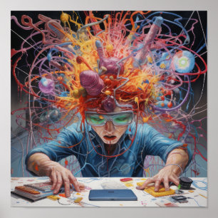 Creative Chaos - Colourful Messy Brain Poster