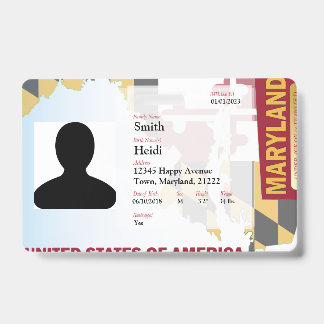 CREATIVE Child ID- Maryland Flag -RED ID Badge