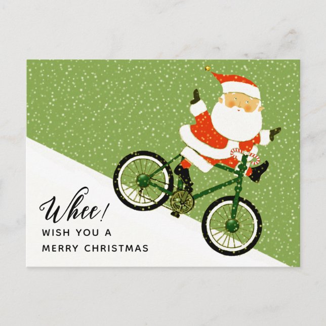 Creative Christmas Cycling Holiday Postcard (Front)
