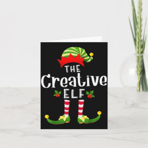 Creative Christmas Elf Matching Pajama X-mas Party Card