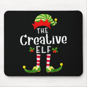 Creative Christmas Elf Matching Pajama X-mas Party Mouse Pad
