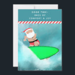 Creative Christmas Surfing Beach Holiday Card<br><div class="desc">Funny Santa surfer design and Christmas line.</div>