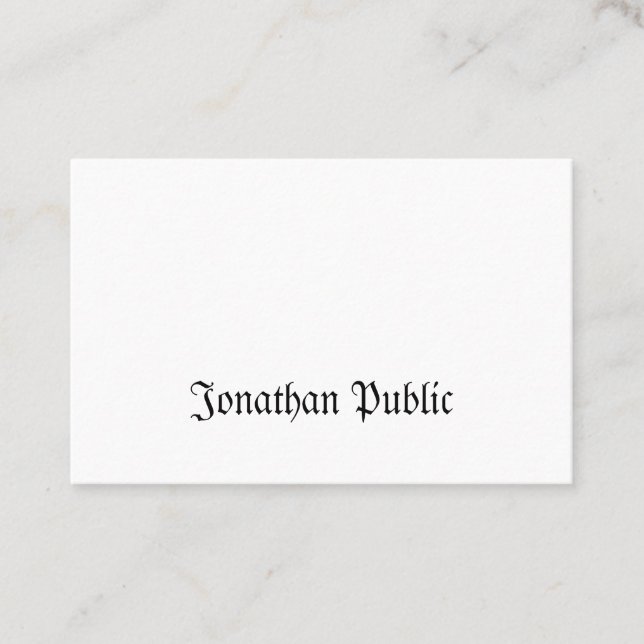 Creative Classic Nostalgic Look Professional Plain Business Card (Front)