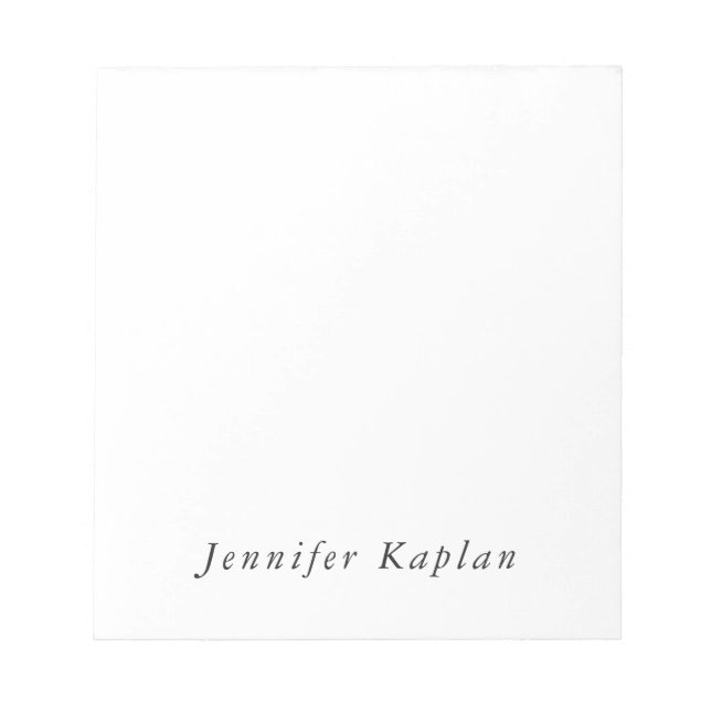 Creative Classical White Minimalist Professional Notepad (Front)