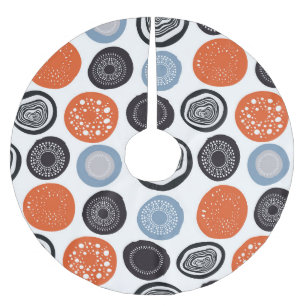 Creative, colorful geometric circle pattern. brushed polyester tree skirt