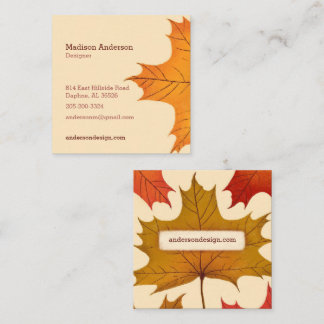 Creative Colourful Fall Maple Leaf Business Card