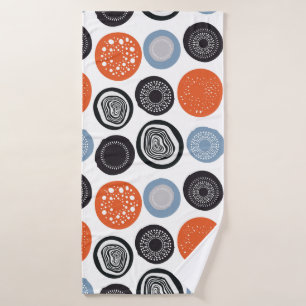 Creative, colourful geometric circle pattern. bath towel