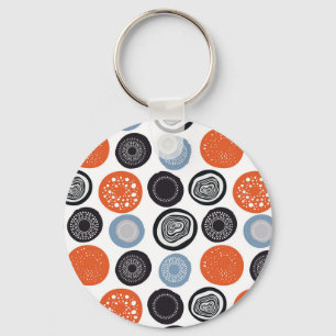 Creative, colourful geometric circle pattern. key ring