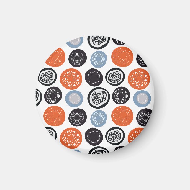 Creative, colourful geometric circle pattern. magnet (Front)
