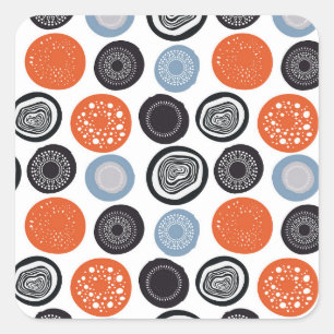Creative, colourful geometric circle pattern. square sticker