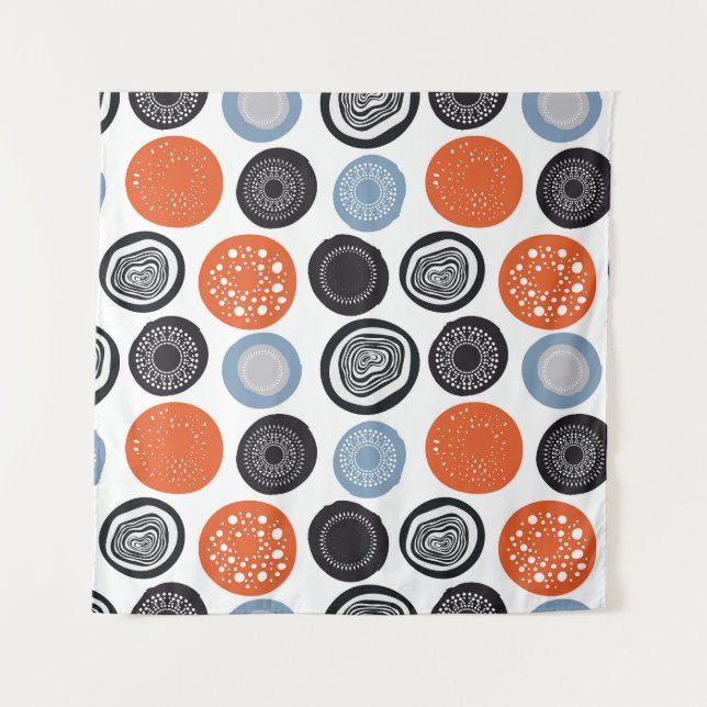 Creative, colourful geometric circle pattern. tapestry (Front)
