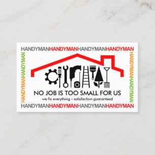 Creative Colourful Handyman Caption Frame Business Card