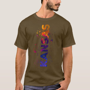 Creative Colourful Kansas Design T-Shirt